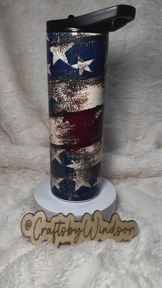 Distressed American Flag Tumbler