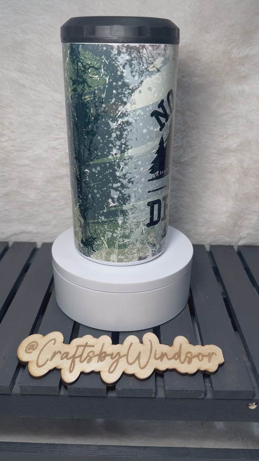 Funny Hunting 4-in-1 Can Cooler, No Bragging Until You’re Dragging,  Deer Hunter Gift, Camo Drink Cooler