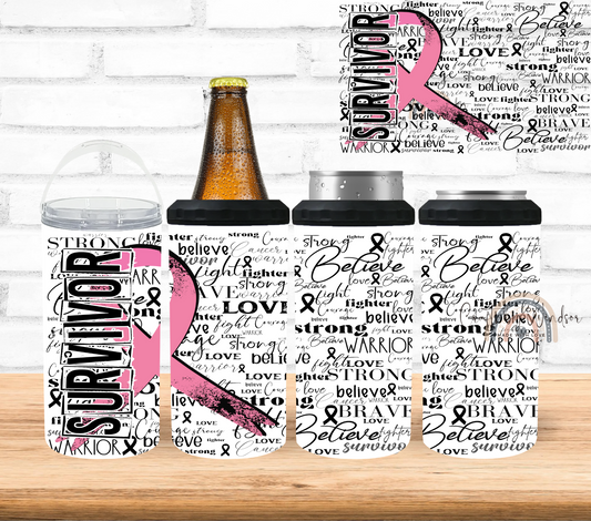 Breast Cancer 4 in 1 Can Cooler